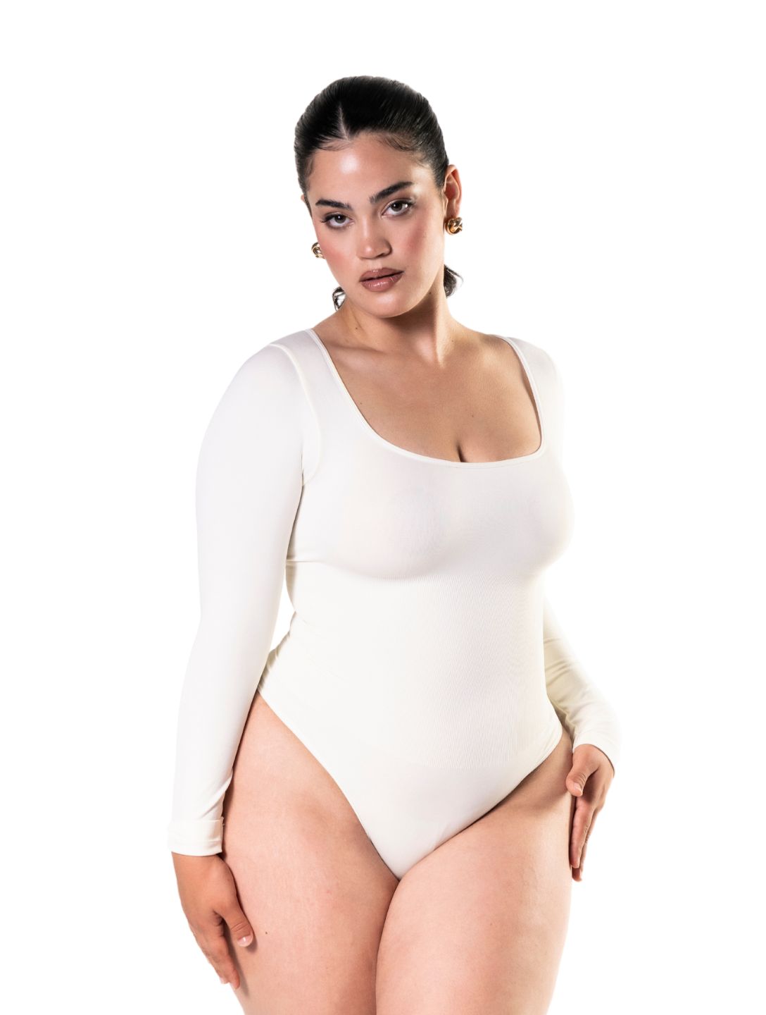 Body Modelujące z długim rękawem i stringami