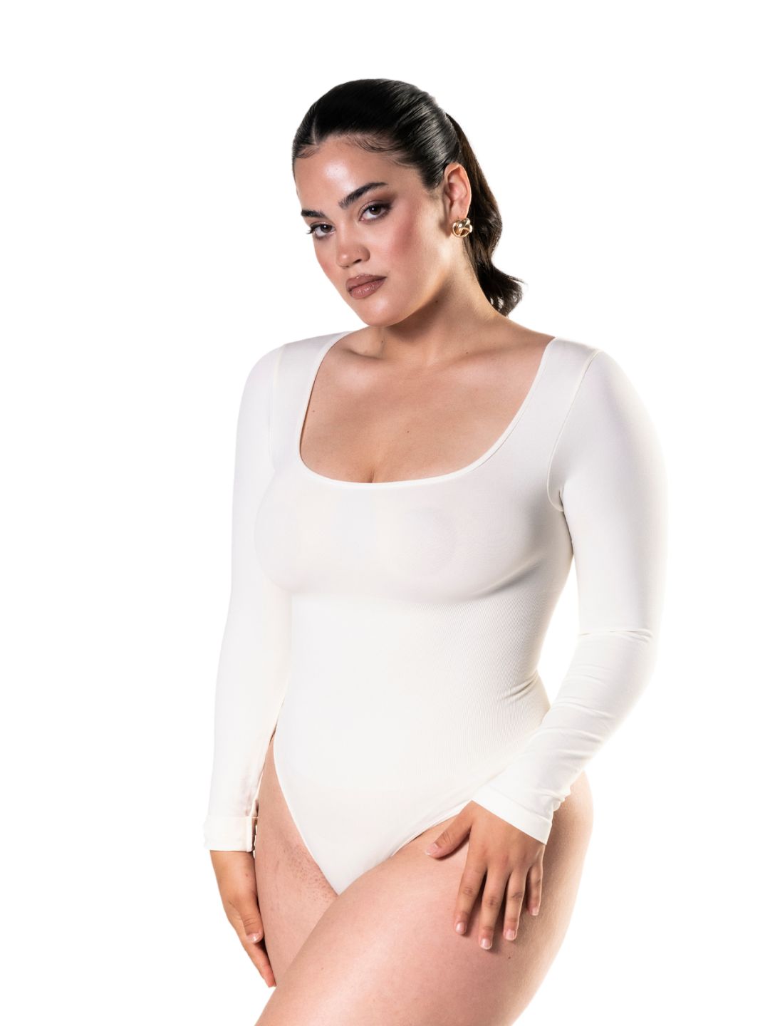 Body Modelujące z długim rękawem i stringami