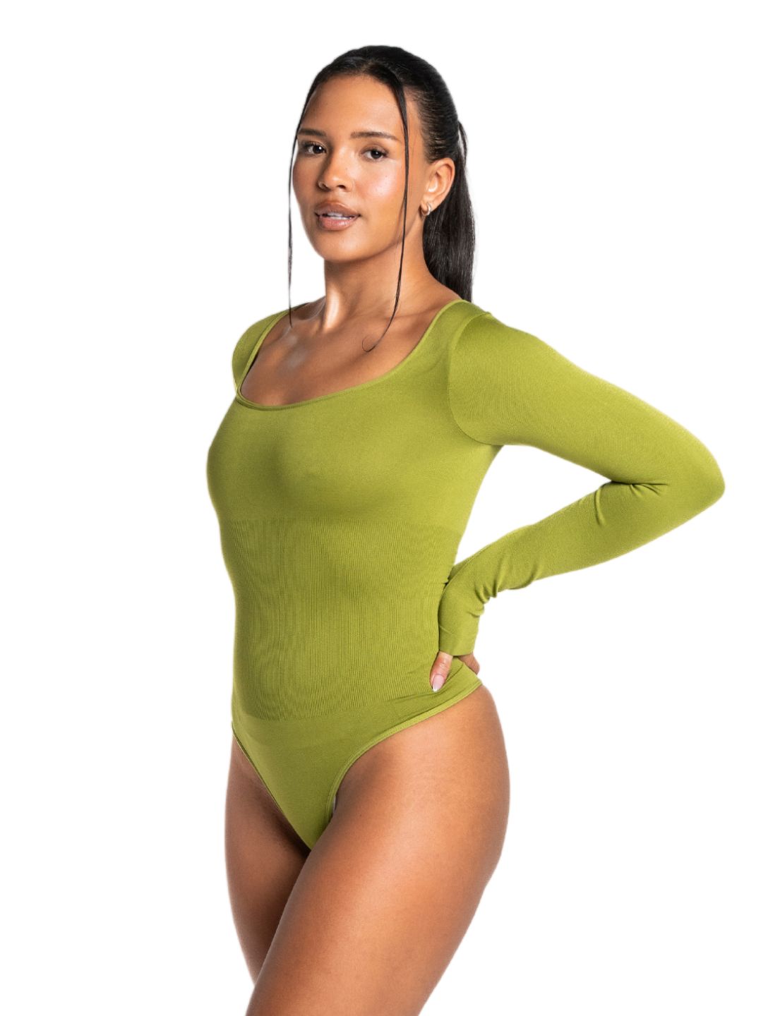 Body Modelujące z długim rękawem i stringami