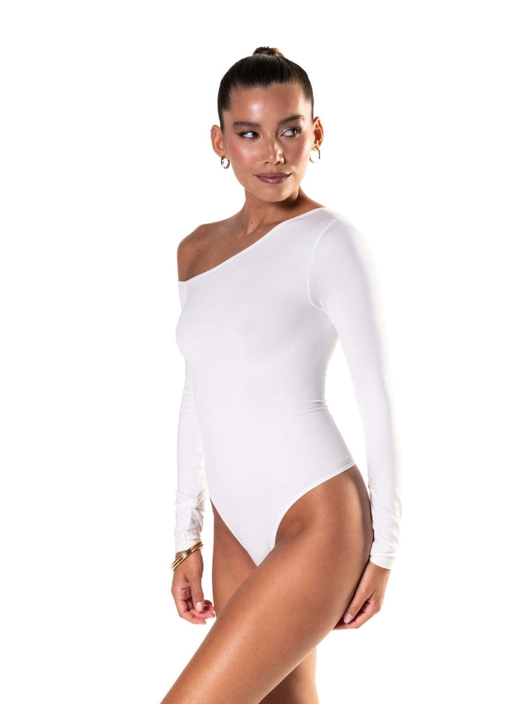 Jedno Ramię Długi Rękaw Stringi Body