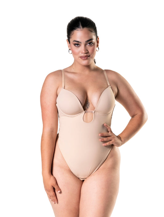 Modelujące Body Typu String z Głębokim Dekoltem