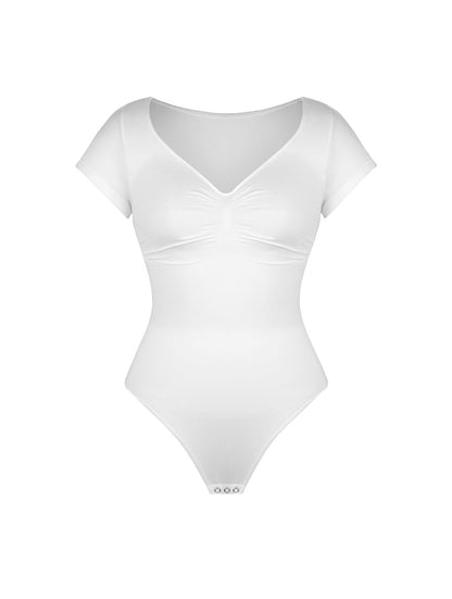 Modelujące body - t-shirt z dekoltem V