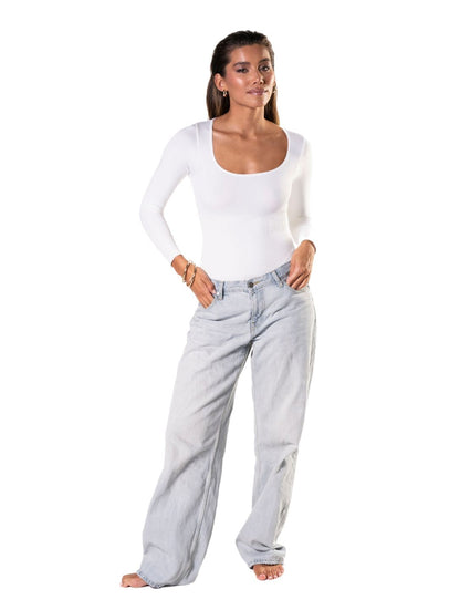 Body Modelujące z długim rękawem i stringami